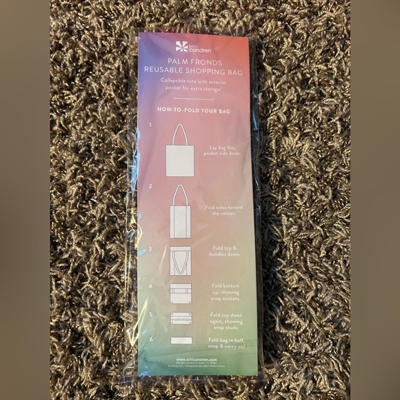 Erin Condren Palm Fronds Reusable Shopping Bag - Picture 3 of 3